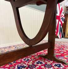Load image into Gallery viewer, Antique French Vendage Round Flip Top Gateleg Wine Table Oak Trestle Feet c.19th