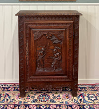 Load image into Gallery viewer, Antique French Breton Jam Cabinet Cupboard Storage Drawer Carved Oak 19th C