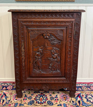Load image into Gallery viewer, Antique French Breton Jam Cabinet Cupboard Storage Drawer Carved Oak 19th C