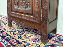 Load image into Gallery viewer, Antique French Breton Jam Cabinet Cupboard Storage Drawer Carved Oak 19th C