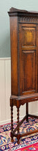Load image into Gallery viewer, Antique English Jacobean Corner Cabinet Cupboard Storage Barley Twist Oak 1930s