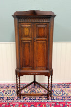 Load image into Gallery viewer, Antique English Jacobean Corner Cabinet Cupboard Storage Barley Twist Oak 1930s