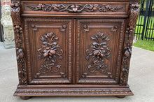 Load image into Gallery viewer, Antique French Buffet Server Sideboard Hunt Cabinet Black Forest Bookcase 19C