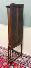 Load image into Gallery viewer, Antique English Jacobean Corner Cabinet Cupboard Storage Barley Twist Oak 1930s