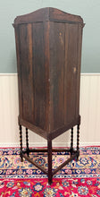 Load image into Gallery viewer, Antique English Jacobean Corner Cabinet Cupboard Storage Barley Twist Oak 1930s