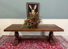 Load image into Gallery viewer, Antique French Dining Farmhouse Monk Refectory Monastery Table Baluster Pedestal