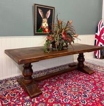 Load image into Gallery viewer, Antique French Dining Farmhouse Monk Refectory Monastery Table Baluster Pedestal