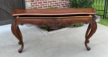 Load image into Gallery viewer, Antique French Louis XV Style Sofa Hall Entry Console Table Walnut 77&quot; Wide