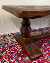 Load image into Gallery viewer, Antique French Dining Farmhouse Monk Refectory Monastery Table Baluster Pedestal