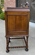 Load image into Gallery viewer, Antique English Sideboard Buffet Server Jacobean Barley Twist Oak Cabinet