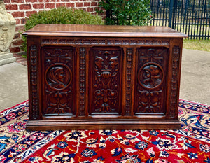 Antique English Trunk Chest Blanket Box Storage Coffer Oak c. 1900s-1920s