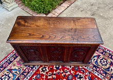 Load image into Gallery viewer, Antique English Trunk Chest Blanket Box Storage Coffer Oak c. 1900s-1920s