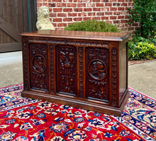 Load image into Gallery viewer, Antique English Trunk Chest Blanket Box Storage Coffer Oak c. 1900s-1920s