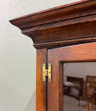Load image into Gallery viewer, Antique English Large Bookcase Bookshelf Cabinet Double Door Glass Oak c. 1910s