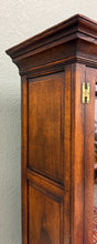 Load image into Gallery viewer, Antique English Large Bookcase Bookshelf Cabinet Double Door Glass Oak c. 1910s