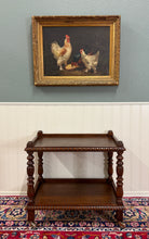 Load image into Gallery viewer, Antique French Trolley Tea Cart Pastry Cart Dumbwaiter 2-Tier Oak c. 1930s