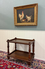 Load image into Gallery viewer, Antique French Trolley Tea Cart Pastry Cart Dumbwaiter 2-Tier Oak c. 1930s