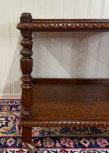 Load image into Gallery viewer, Antique French Trolley Tea Cart Pastry Cart Dumbwaiter 2-Tier Oak c. 1930s