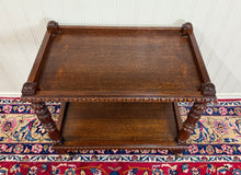 Load image into Gallery viewer, Antique French Trolley Tea Cart Pastry Cart Dumbwaiter 2-Tier Oak c. 1930s