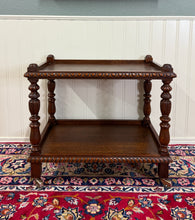 Load image into Gallery viewer, Antique French Trolley Tea Cart Pastry Cart Dumbwaiter 2-Tier Oak c. 1930s