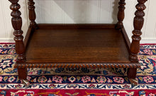 Load image into Gallery viewer, Antique French Trolley Tea Cart Pastry Cart Dumbwaiter 2-Tier Oak c. 1930s