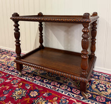 Load image into Gallery viewer, Antique French Trolley Tea Cart Pastry Cart Dumbwaiter 2-Tier Oak c. 1930s