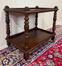 Load image into Gallery viewer, Antique French Trolley Tea Cart Pastry Cart Dumbwaiter 2-Tier Oak c. 1930s