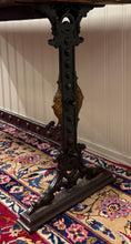 Load image into Gallery viewer, Antique English Bakers Table Sofa Entry Hall Kitchen Island with Cast Iron Base