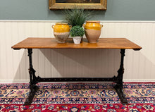 Load image into Gallery viewer, Antique English Bakers Table Sofa Entry Hall Kitchen Island with Cast Iron Base