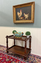 Load image into Gallery viewer, Antique French Trolley Tea Cart Pastry Cart Dumbwaiter 2-Tier Oak c. 1930s