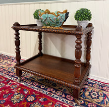 Load image into Gallery viewer, Antique French Trolley Tea Cart Pastry Cart Dumbwaiter 2-Tier Oak c. 1930s