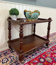 Load image into Gallery viewer, Antique French Trolley Tea Cart Pastry Cart Dumbwaiter 2-Tier Oak c. 1930s