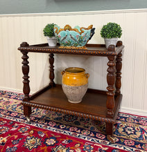 Load image into Gallery viewer, Antique French Trolley Tea Cart Pastry Cart Dumbwaiter 2-Tier Oak c. 1930s