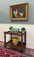 Load image into Gallery viewer, Antique French Trolley Tea Cart Pastry Cart Dumbwaiter 2-Tier Oak c. 1930s