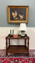 Load image into Gallery viewer, Antique French Trolley Tea Cart Pastry Cart Dumbwaiter 2-Tier Oak c. 1930s