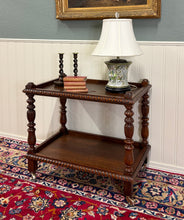 Load image into Gallery viewer, Antique French Trolley Tea Cart Pastry Cart Dumbwaiter 2-Tier Oak c. 1930s