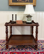 Load image into Gallery viewer, Antique French Trolley Tea Cart Pastry Cart Dumbwaiter 2-Tier Oak c. 1930s