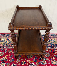 Load image into Gallery viewer, Antique French Trolley Tea Cart Pastry Cart Dumbwaiter 2-Tier Oak c. 1930s