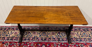 Antique English Bakers Table Sofa Entry Hall Kitchen Island with Cast Iron Base