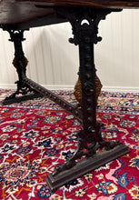 Load image into Gallery viewer, Antique English Bakers Table Sofa Entry Hall Kitchen Island with Cast Iron Base