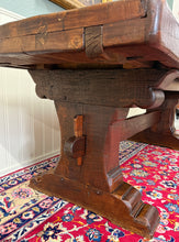 Load image into Gallery viewer, Antique French Dining Farmhouse Refectory Monastery Table Trestle Base Mid 19thC