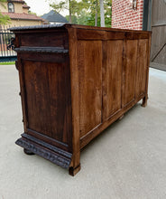Load image into Gallery viewer, Antique French Server Sideboard Buffet Hunt Cabinet Black Forest Oak Dogs 19C