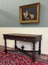 Load image into Gallery viewer, Antique French Desk Writing Table Barley Twist Renaissance Revival Tiger Oak