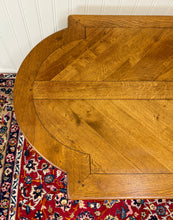 Load image into Gallery viewer, Antique French Country Dining Table Farmhouse Pedestal Trestle Honey Oak 1930s