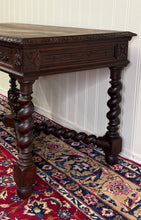 Load image into Gallery viewer, Antique French Desk Writing Table Barley Twist Renaissance Revival Tiger Oak