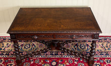 Load image into Gallery viewer, Antique French Desk Writing Table Barley Twist Renaissance Revival Tiger Oak