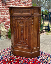 Load image into Gallery viewer, Antique French Corner Cabinet Cupboard Storage with Drawer Key Oak TALL 19th C