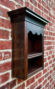 Antique English Wall Shelf Hanging Wall Decor Small Bookcase Carved Oak 18th C