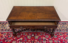 Load image into Gallery viewer, Antique French Desk Writing Table Barley Twist Renaissance Revival Tiger Oak