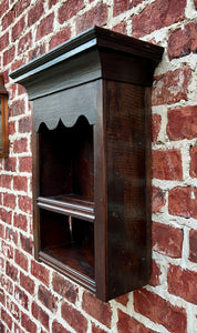 Antique English Wall Shelf Hanging Wall Decor Small Bookcase Carved Oak 18th C